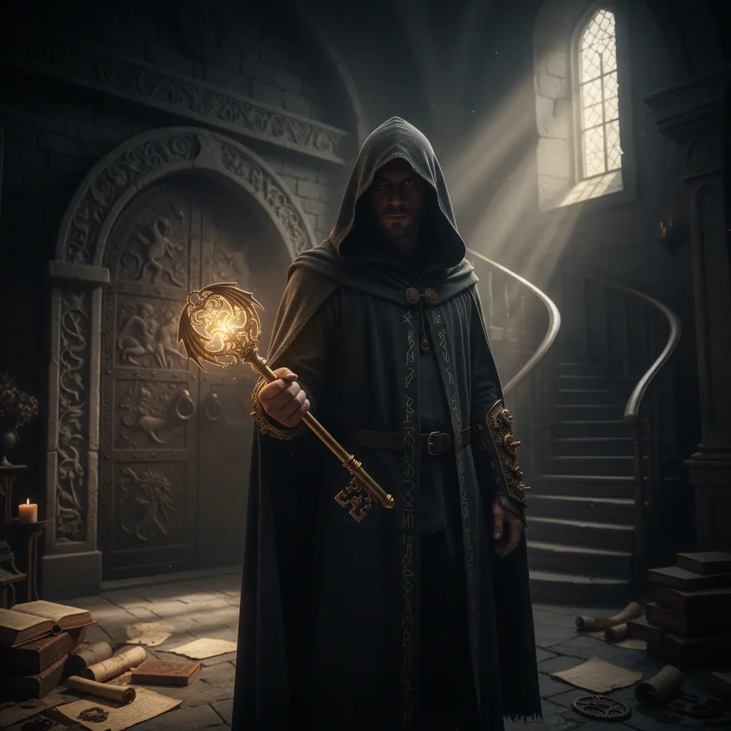 Game Master with a golden key